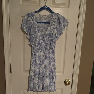 ILLA ILLA Light Blue & White Floral Mini Dress